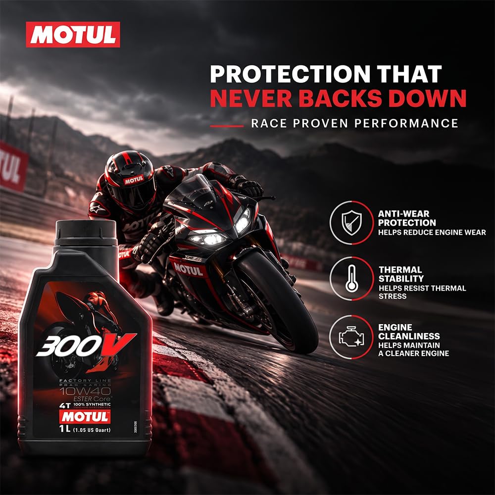Amazon.com: Motul 300V Factory Line Road Racing 15W50 4T Synthetic